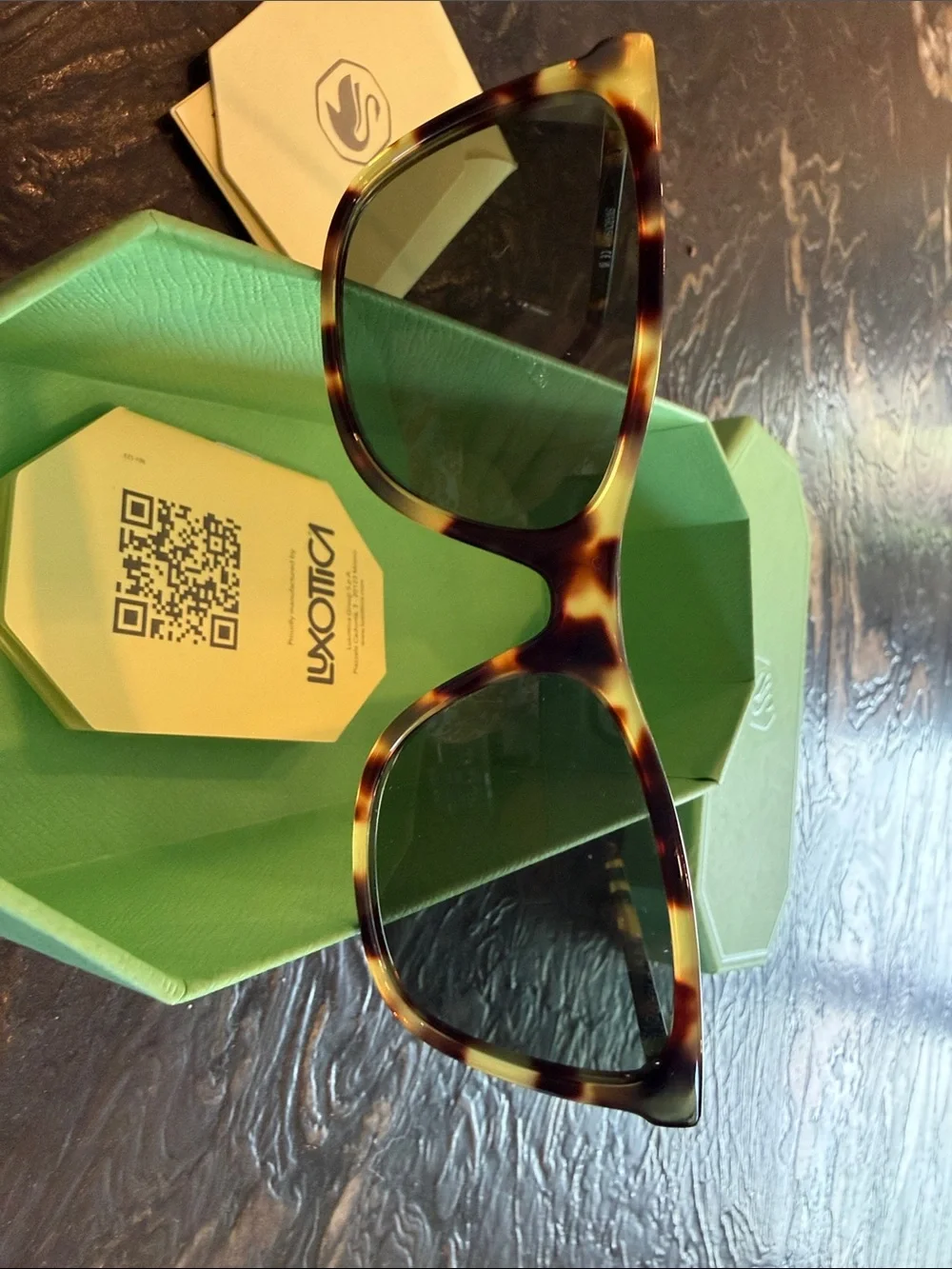 Swarovski Tortoiseshell Sunglasses with crystal accents
